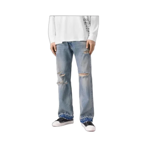 Distressed Straight Leg Jeans