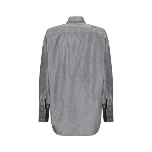 Carla Lurex Denim Oversized Shirt