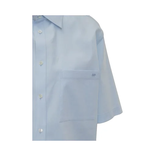 Straight-Point Collar Cotton Shirt