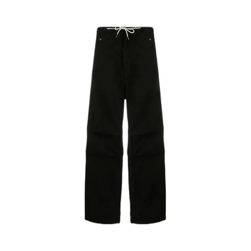 Drawstring-Waistband Cotton Trousers