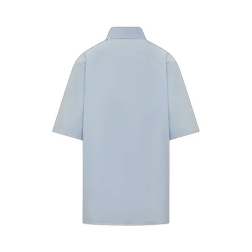Straight-Point Collar Cotton Shirt