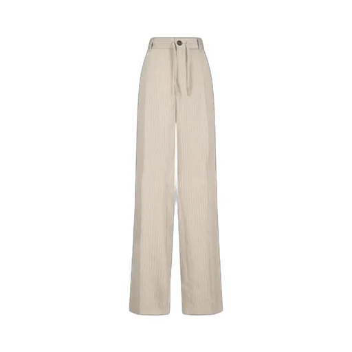 Pinstriped Wide-Leg Trousers