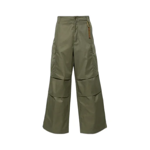 Twill Wide-Leg Trousers