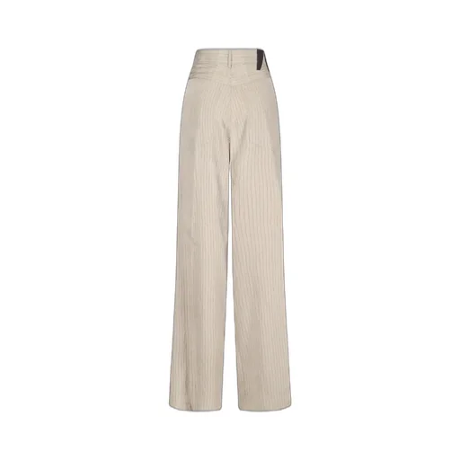 Pinstriped Wide-Leg Trousers