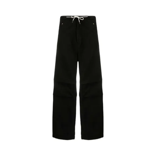 Drawstring-Waistband Cotton Trousers