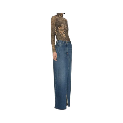 Emma Distressed Denim Maxi Skirt
