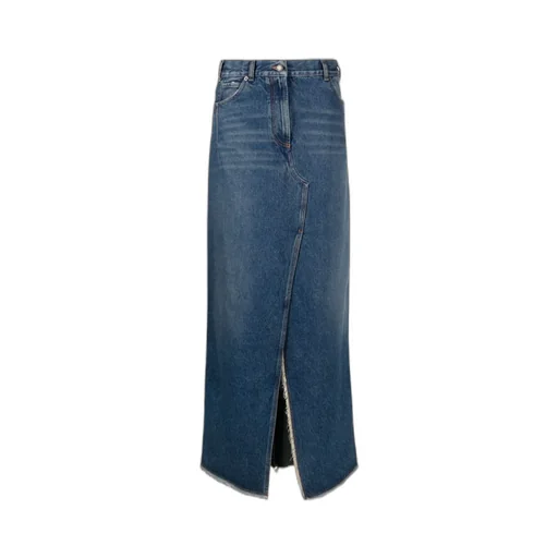 Emma Distressed Denim Maxi Skirt