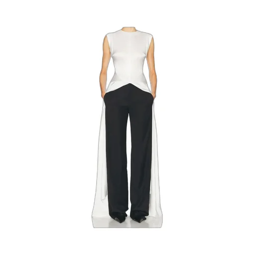 Roll-Cuffs Satin Blouse