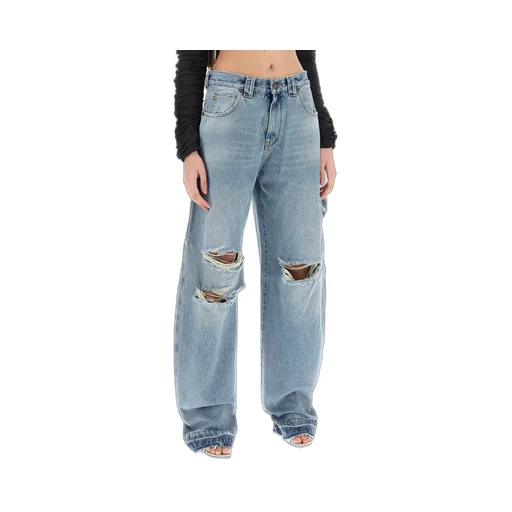 Audrey Barrel Leg Distressed Carpenter Jeans