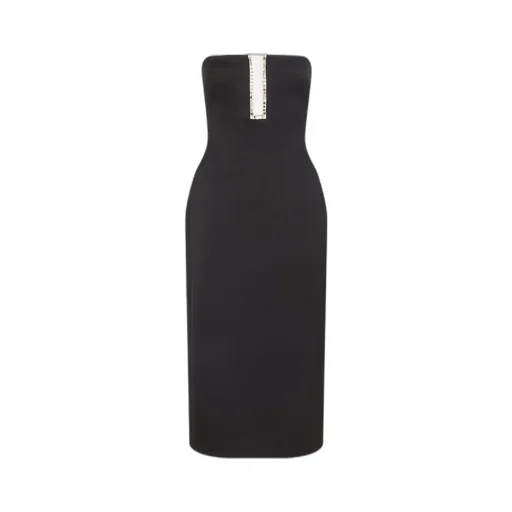 Rhinestone-Embellished Midi Dress