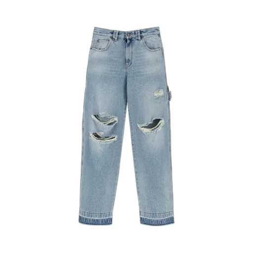 Audrey Barrel Leg Distressed Carpenter Jeans