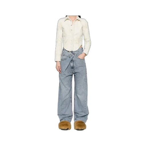 Ines Fold Over Denim Jeans