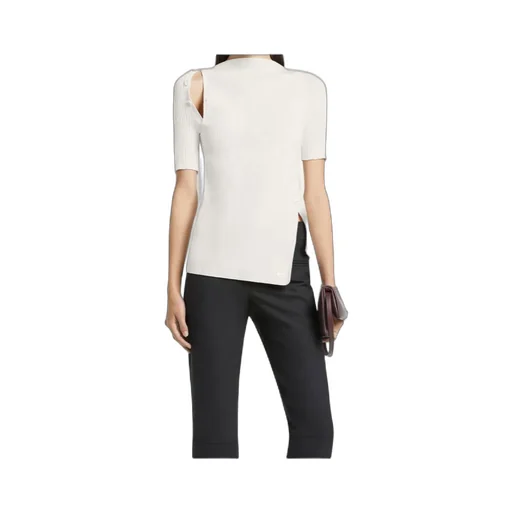 Cut-Out Ribbed-Knit Top