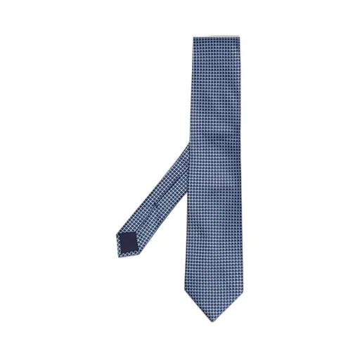 Geometric-Embroidered Silk Tie