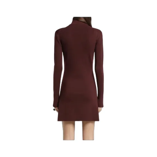 Mock-Neck Zip-Front Mini Dress