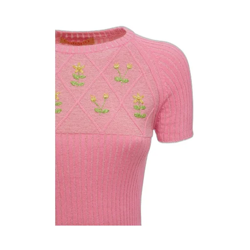 Floral Embroidered Crewneck Top