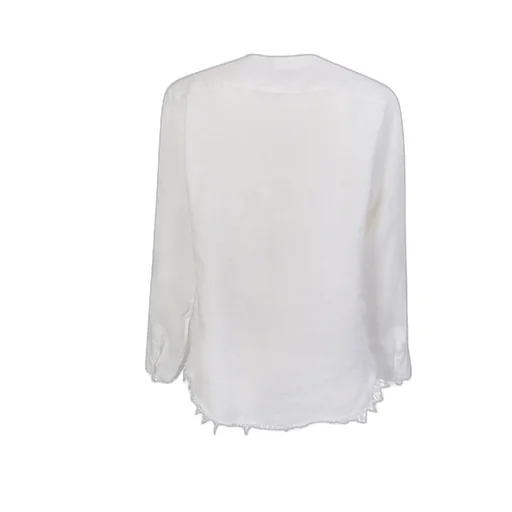 Frayed-Hem Linen Shirt