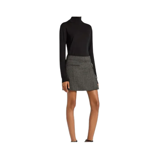 Zippered Tweed Mini Skirt