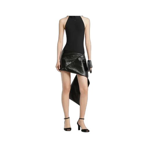 Fold Vinyl Mini Skirt
