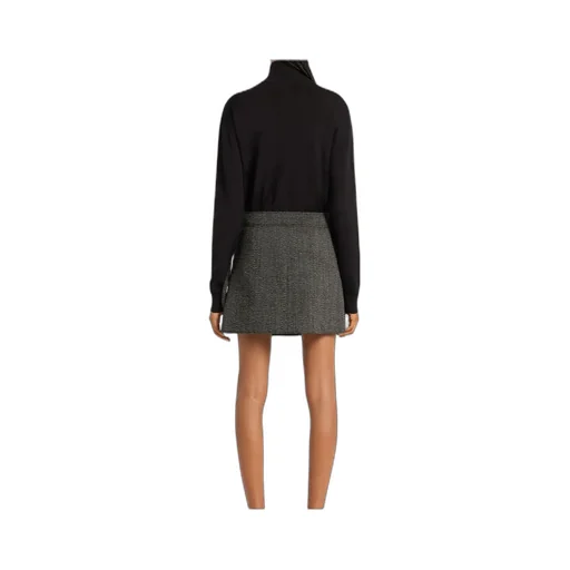 Zippered Tweed Mini Skirt
