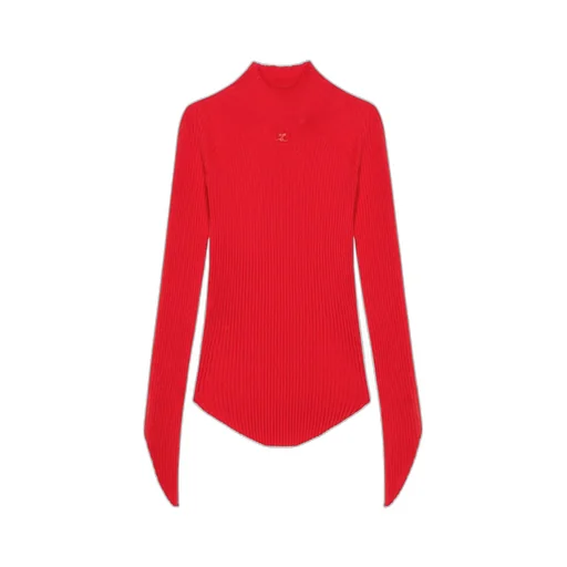High-Neck Ribbed-Knit Jumper
