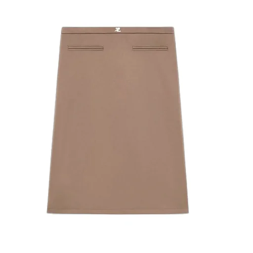 Elastic Waistband Tailored Skirt