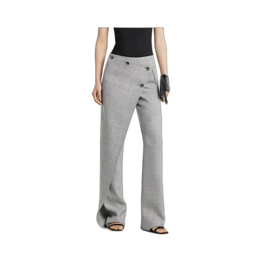 Oblique Button Trousers
