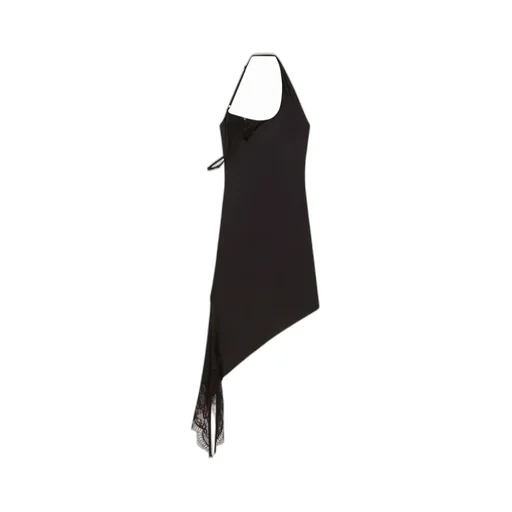 Asymmetrical Lace-Trimmed Dress