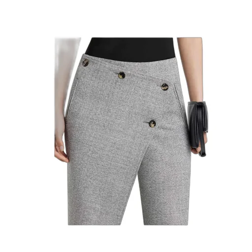 Oblique Button Trousers