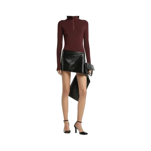Zipped Mock-Neck Sweater
