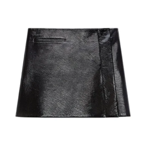 A-Line Shaped Vinyl Mini Skirt