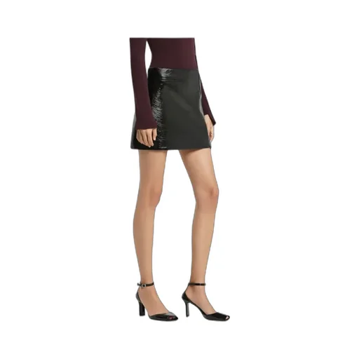 A-Line Shaped Vinyl Mini Skirt