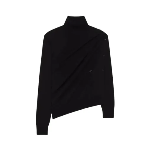Asymmetric Turtleneck Sweater