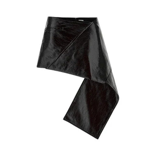 Fold Vinyl Mini Skirt