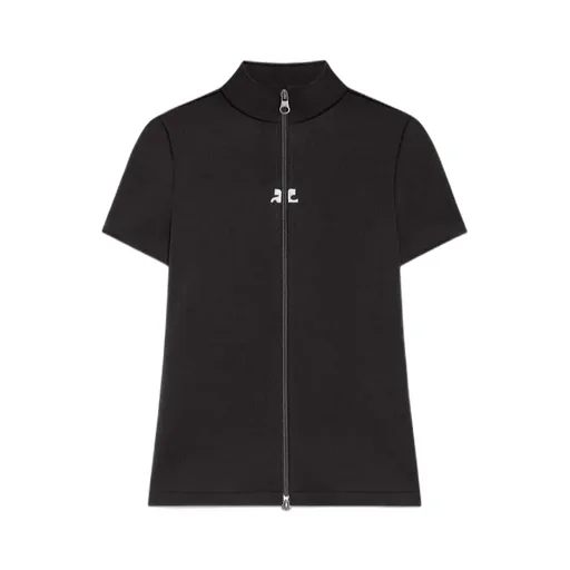 Zip-Up Short-Sleeve Top