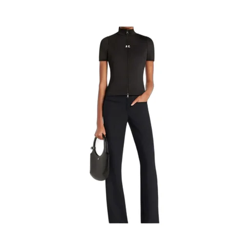 Zip-Up Short-Sleeve Top