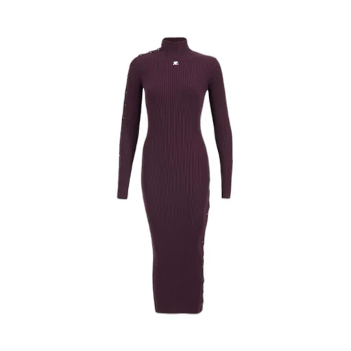 Ribbed Turtleneck Midi Dress