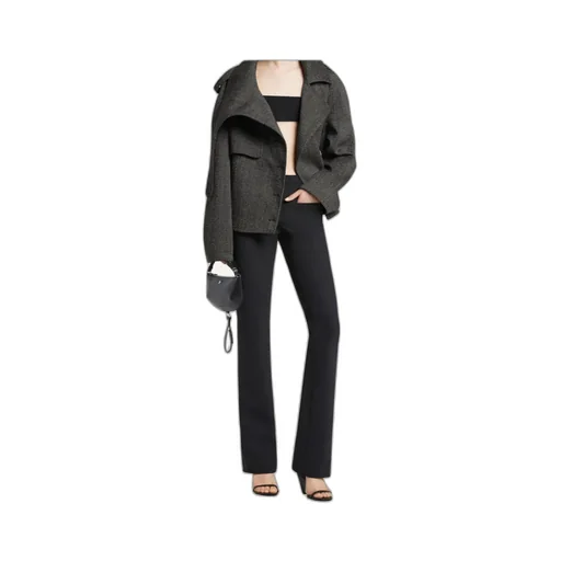 Oversized-Collar Cropped Jacket