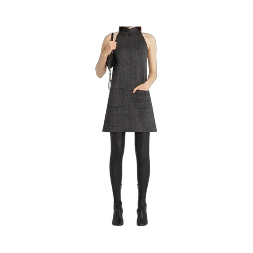 High-Neck Sleeveless Dress