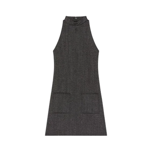 High-Neck Sleeveless Dress