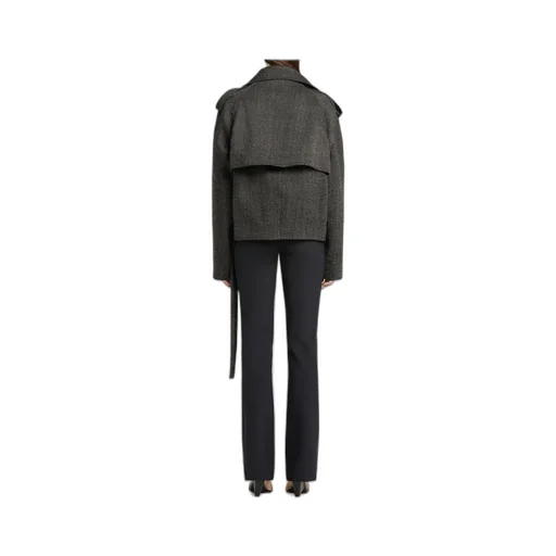 Oversized-Collar Cropped Jacket