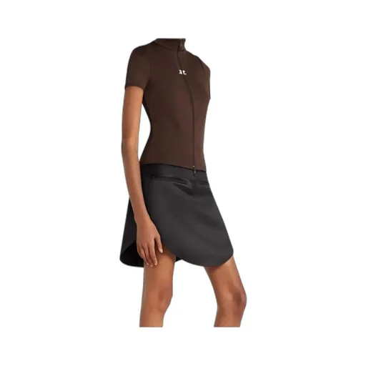 Zippered Short-Sleeve Top