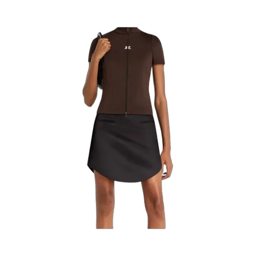 Zippered Short-Sleeve Top