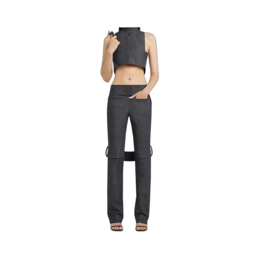 Cut-Out Detailing Trousers