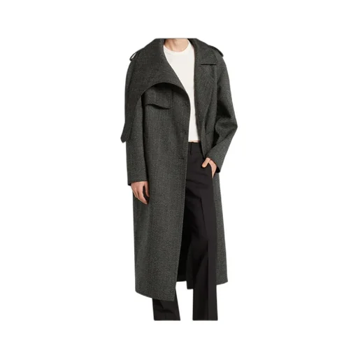 Asymmetric Collar Long Coat
