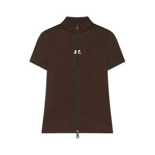Zippered Short-Sleeve Top