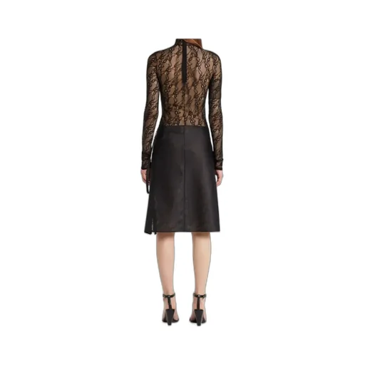 CourrÈGes Lace Mockneck Top