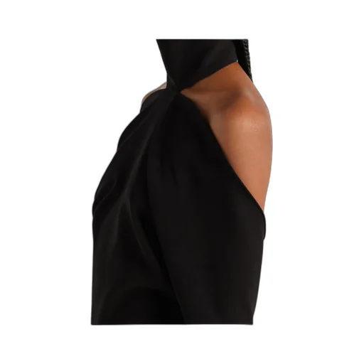 High-Neck Cold-Shoulder Top