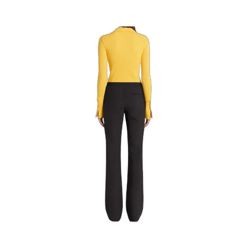 Ribbed-Knit Polo Top
