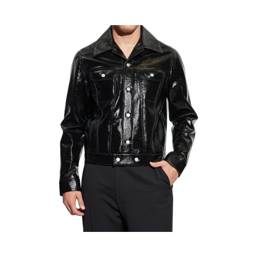 High-Shine Button-Fastening Jacket